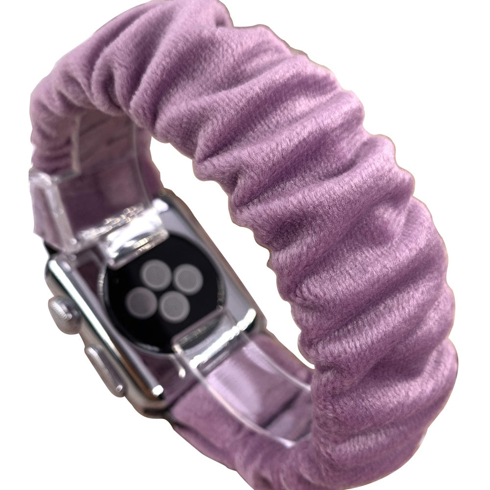 Soft Velvet Scrunchie Watch Bands Light Lavender Wristband for Apple Watch Series 5 4 3 2 1
