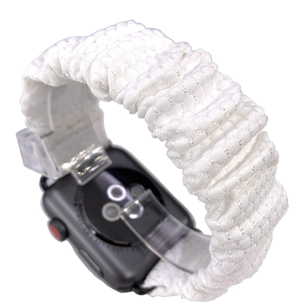 Hexagon Athletic Watch Bands Scrunchy White Watch Straps for iWatch Series 5 4 3 2 1
