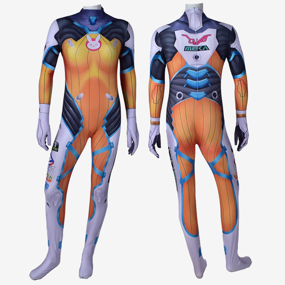 Overwatch D.VA Blueberry Costume Cosplay Outfits Jumpsuit Bodysuit Unibuy