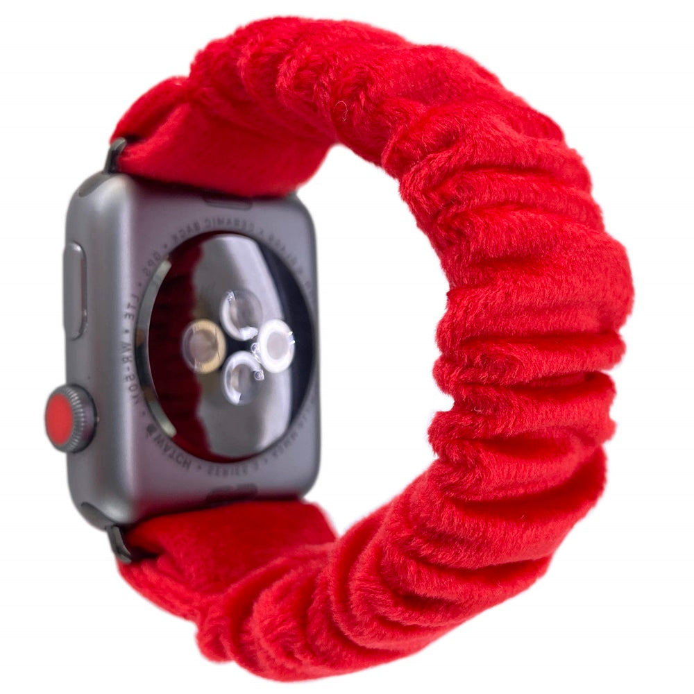 Soft Velvet Scrunchie Watch Bands Red Wristband for Apple Watch Series 5 4 3 2 1