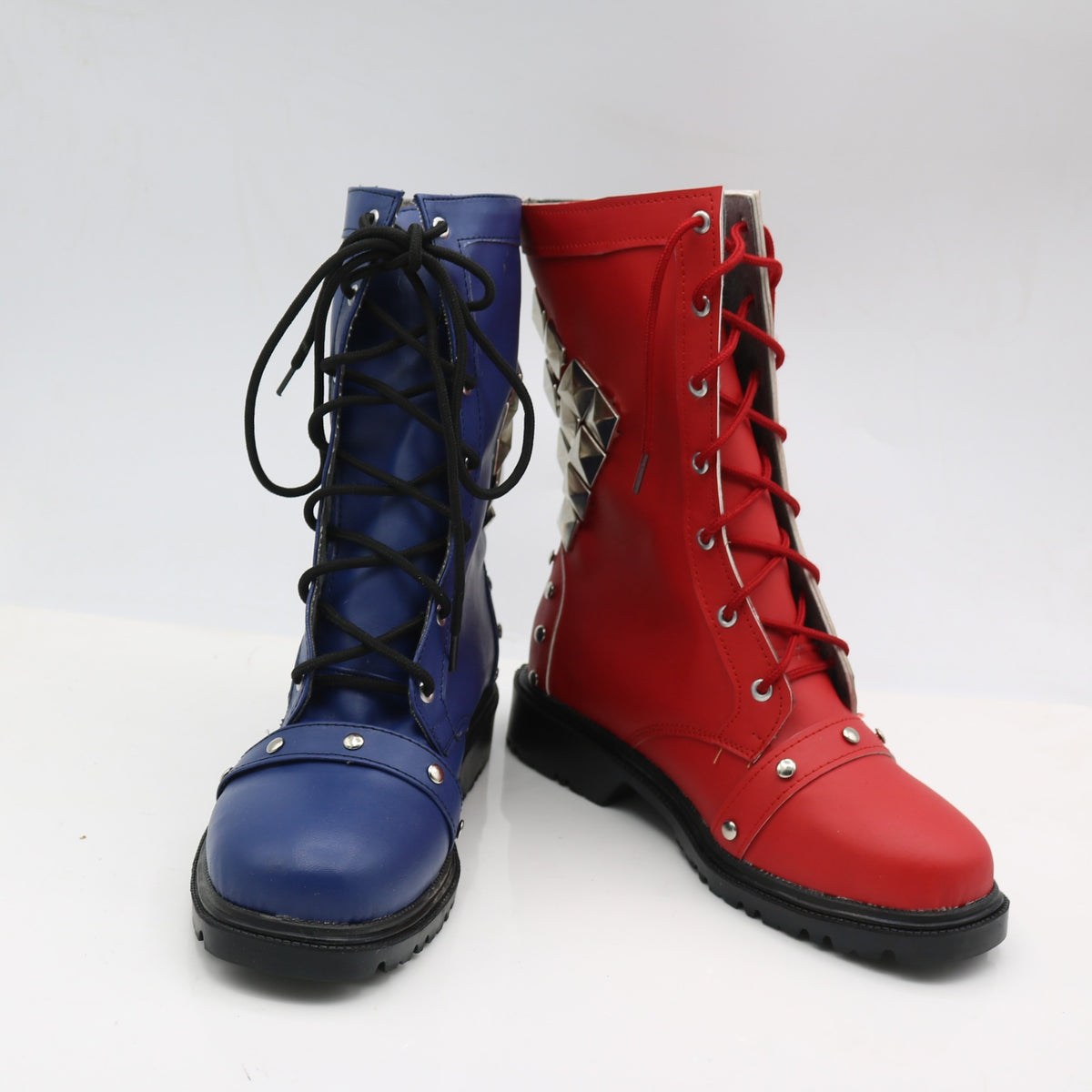 Jester Girl Shoes Cosplay Red Blue Rivet Women Boots Ver 1 Unibuy