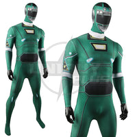Gekisou Sentai Carranger Green Racer Bodysuit Cosplay Costume For Kids Adult