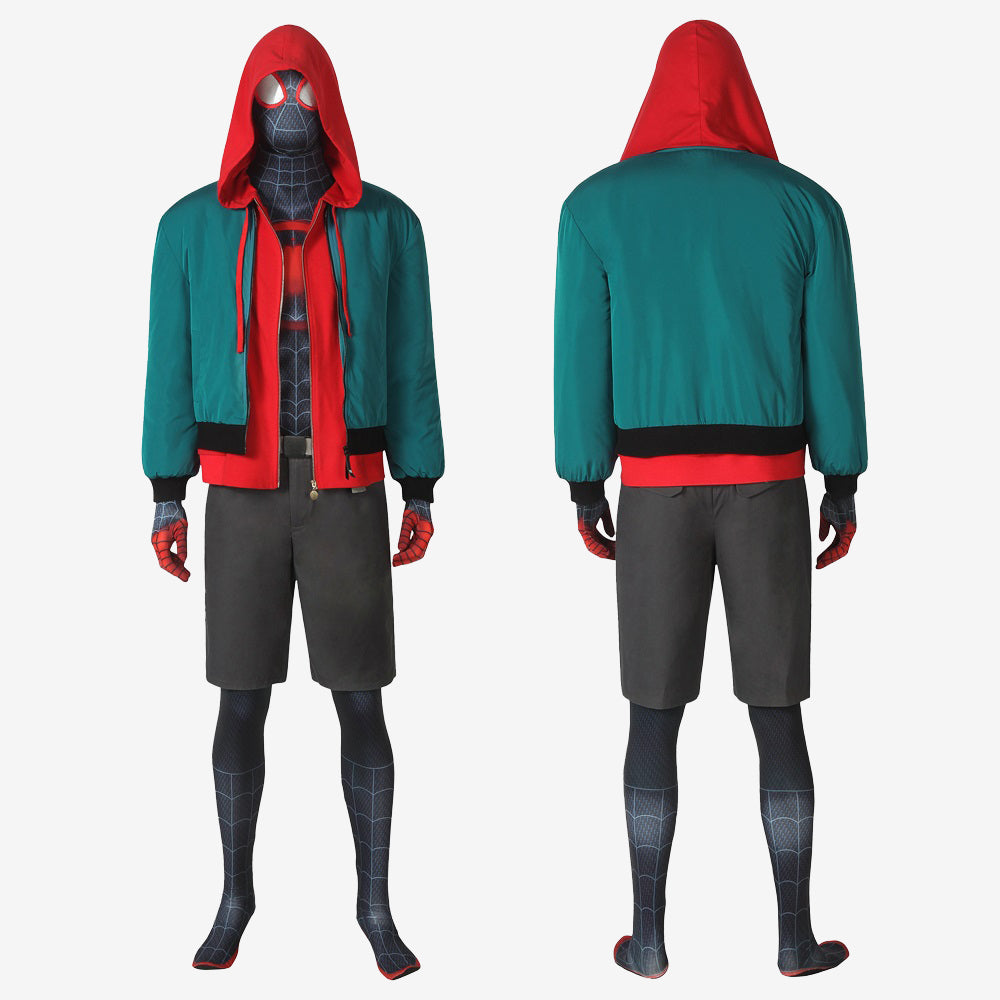 Miles Morales Costume Cosplay Suit Spider-Man Into the Spider-Verse Jacket Outfit Version 1 Unibuy