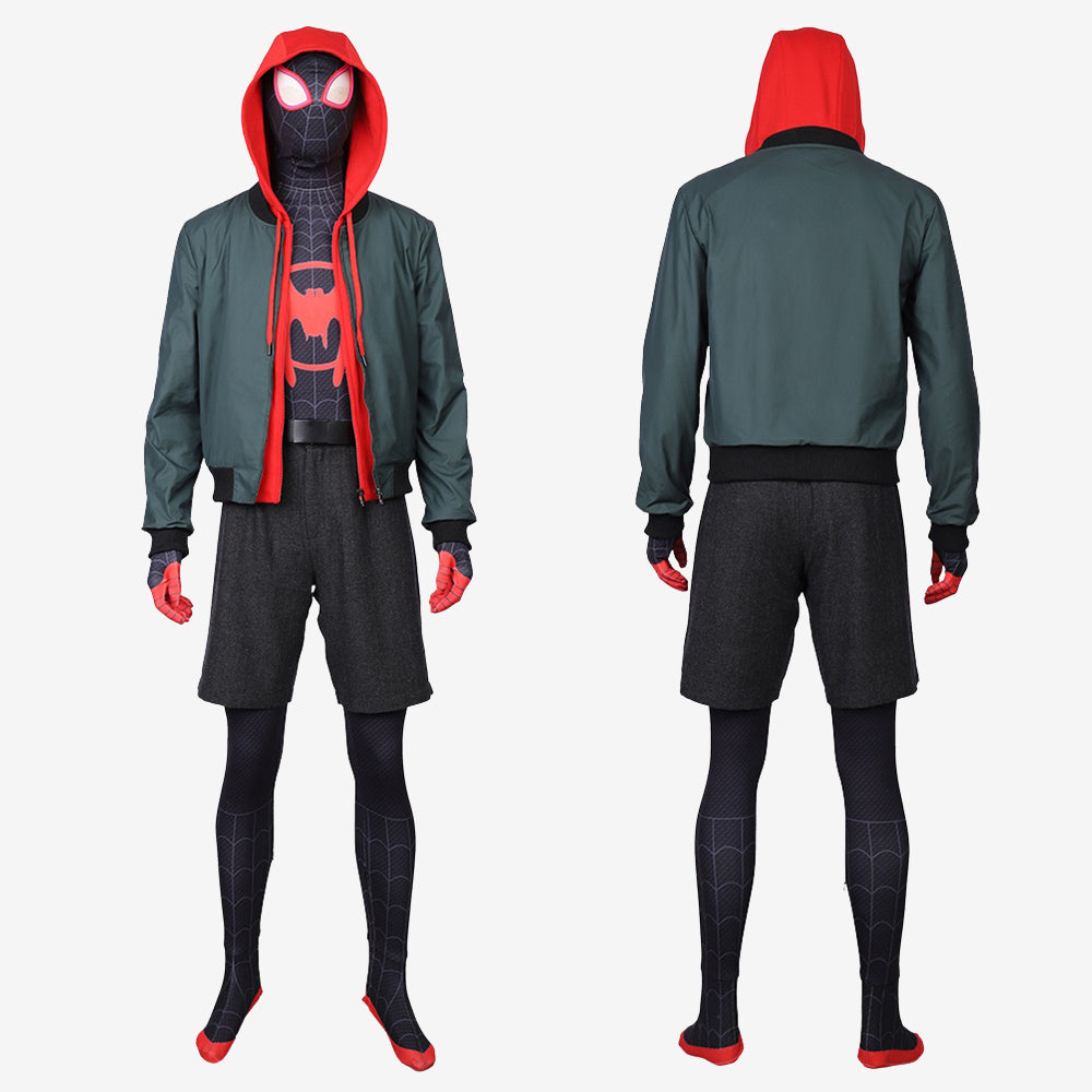 Spider-Man: Into the Spider Verse Miles Morales Costume Cosplay Suit With Jacket Ver 2 Unibuyplus