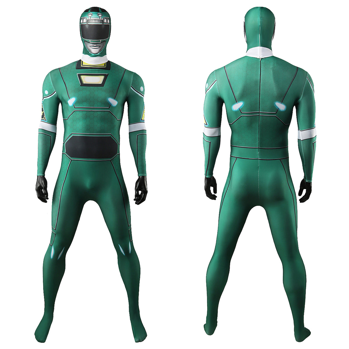 Gekisou Sentai Carranger Green Racer Bodysuit Cosplay Costume For Kids Adult