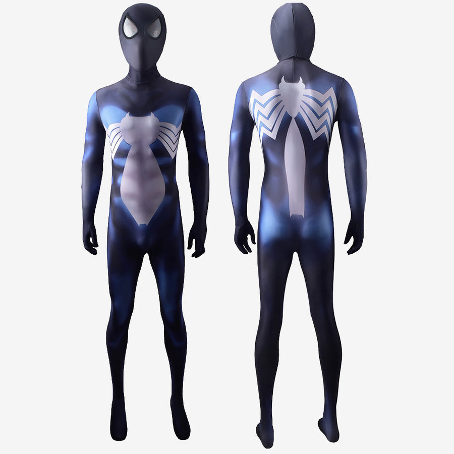 Venom Spider Man Costume Cosplay Blue Symbiote Jumpsuit Bodysuit