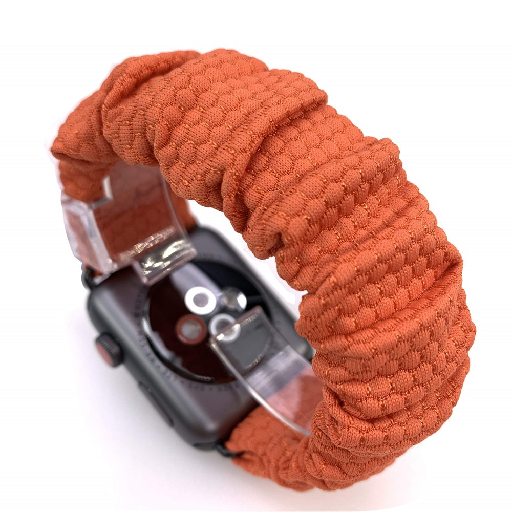 Hexagon Athletic Watch Bands Scrunchy Orange Watch Straps for iWatch Series 5 4 3 2 1
