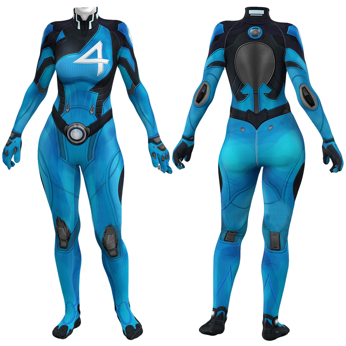 Fantastic Four Invisible Woman 002 Costume Cosplay Suit Bodysuit For Kids Adult