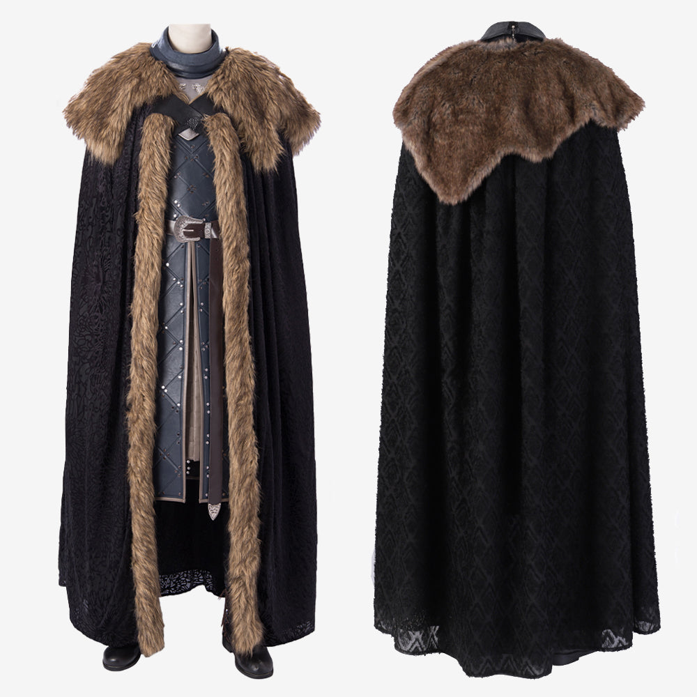 Game of Thrones S8 Jon Snow Costume Cosplay Suit With Cloak Unibuyplus