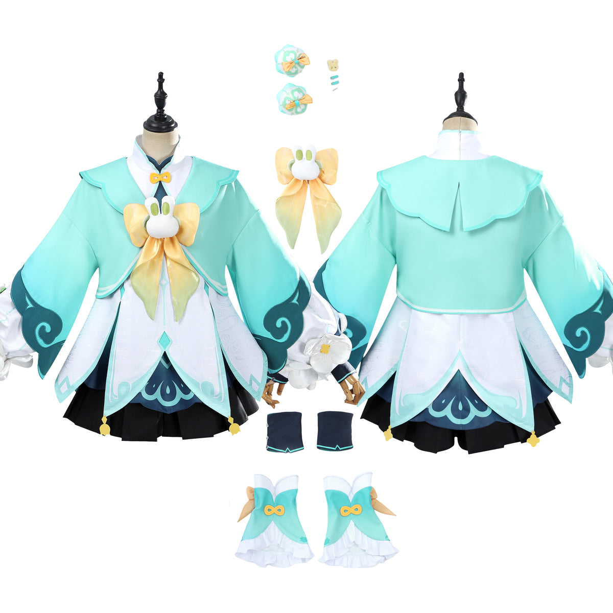 Genshin Impact Yaoyao Costume Cosplay Suit Rainlit Bamboo Reverie