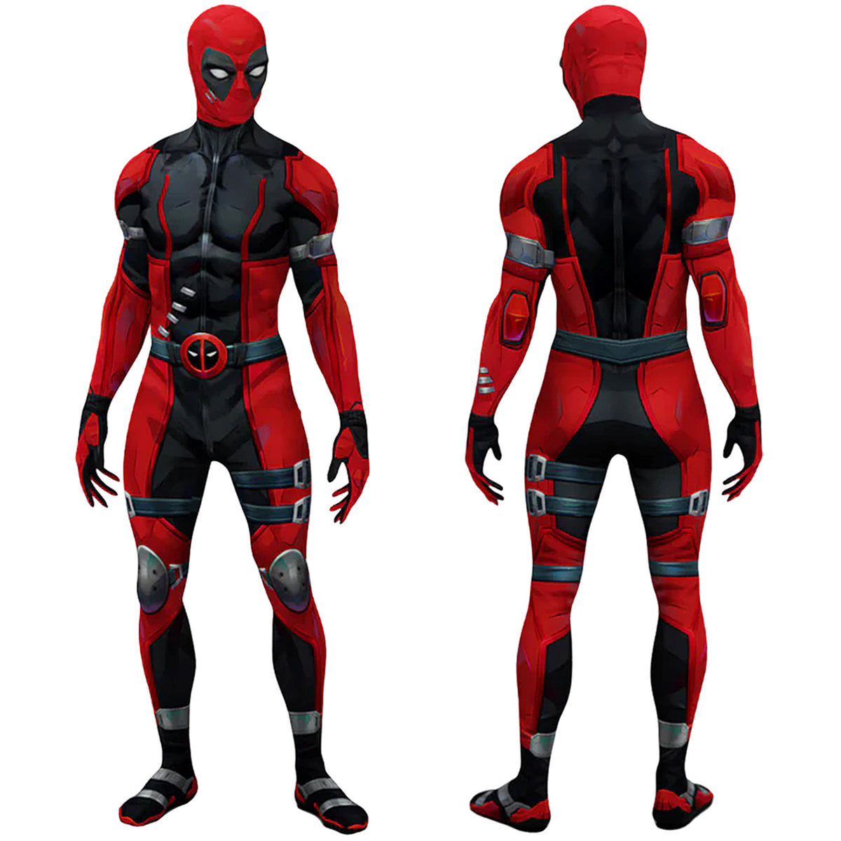 Marvel Rivals Deadpool Costume Cosplay Suit Bodysuit For Men Kids Wade Winston Wilson