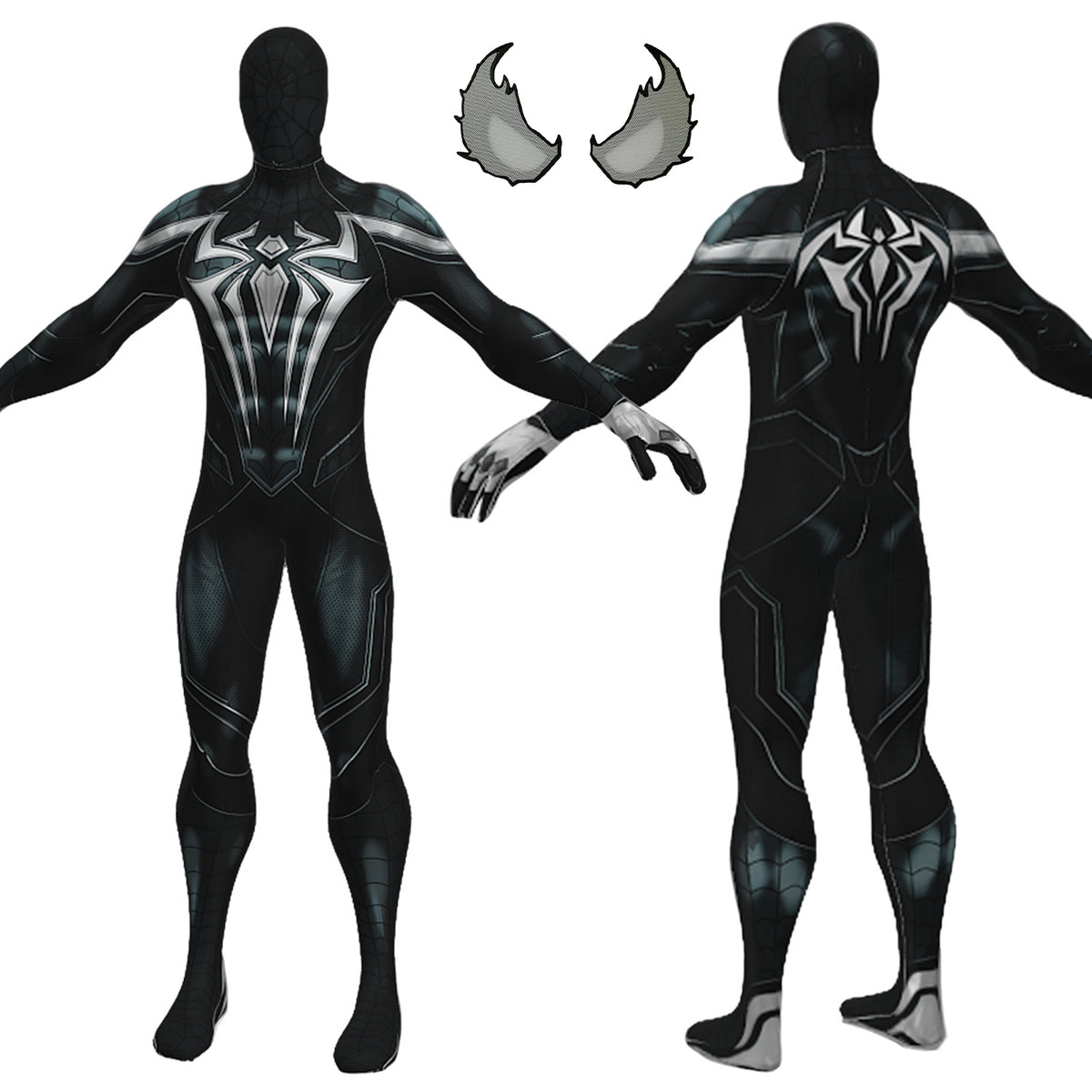 Marvel Rivals Symbiote Spider-Man Bodysuit Costume Cosplay Suit For Kids Adult