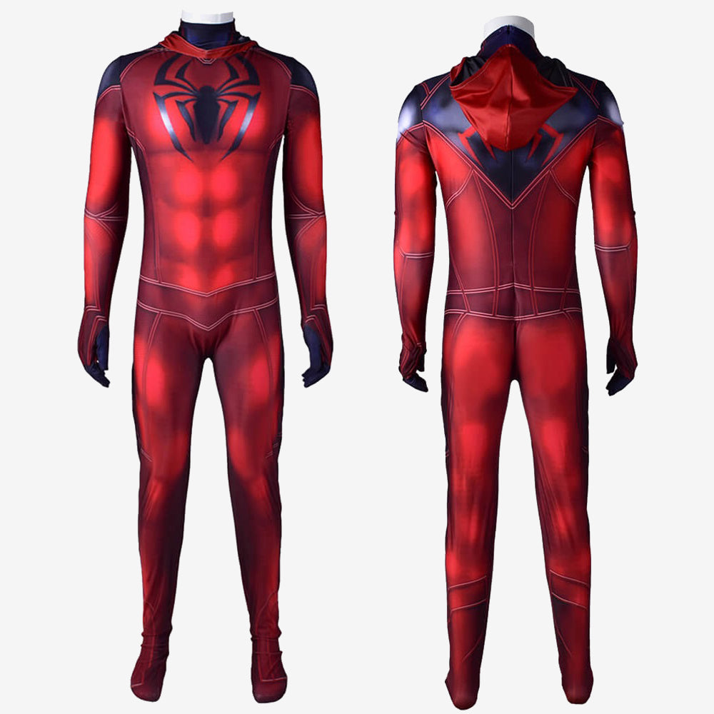 Spider-Man PS4 Scarlet Spider Kaine Parker Costume Cosplay Bodysuit For Kids Adult Unibuyplus