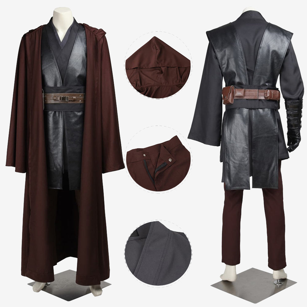 Star Wars Jedi Knight Anakin Skywalker Costume Cosplay Coat Brown UnibuyPlus