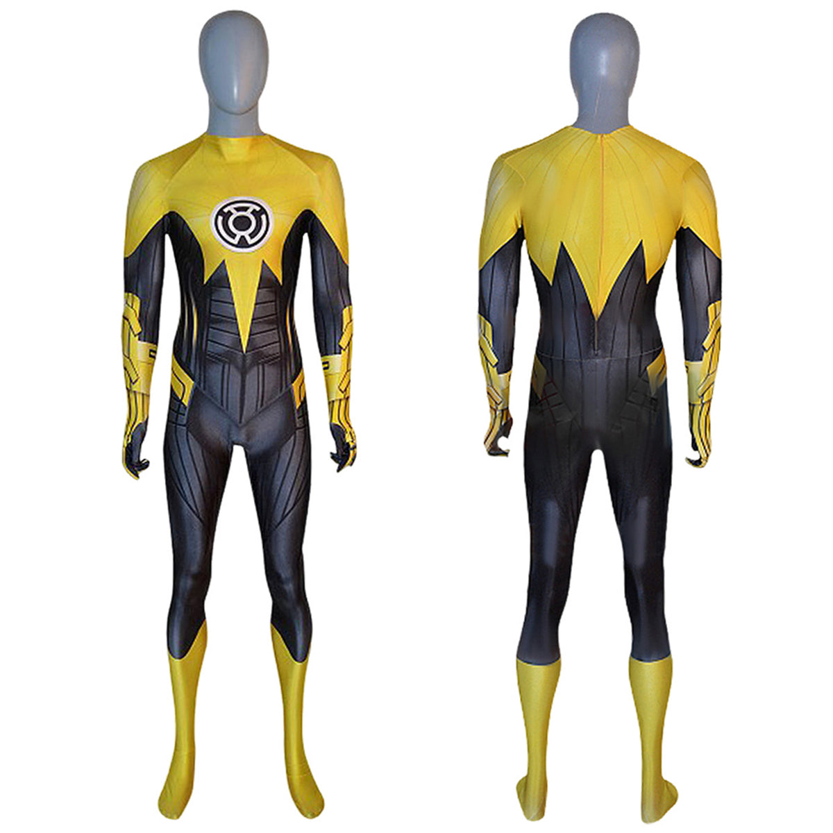 Green Lantern: Emerald Knights Yellow Lanterns Costume Cosplay Suit Sinestro Corps Bodysuit For Kids Adult