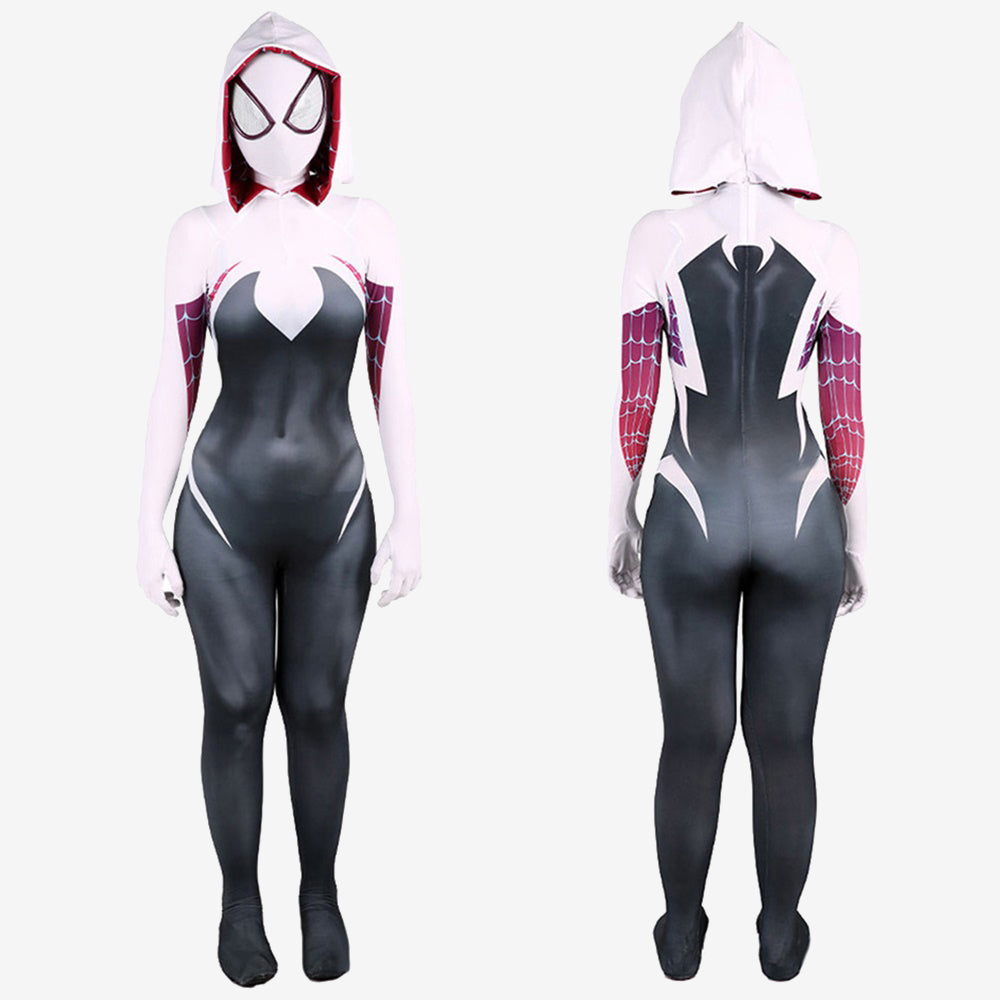 Gwen Stacy Suit Cosplay Costume Spider Man Jumpsuit Bodysuit For Kids Womens Ver 1 Unibuyplus
