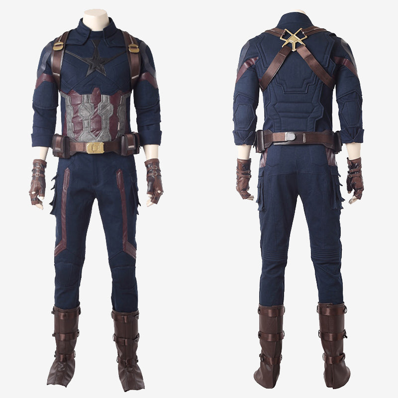 Avengers Infinity War Captain America Costume Cosplay Suit Steve Rogers